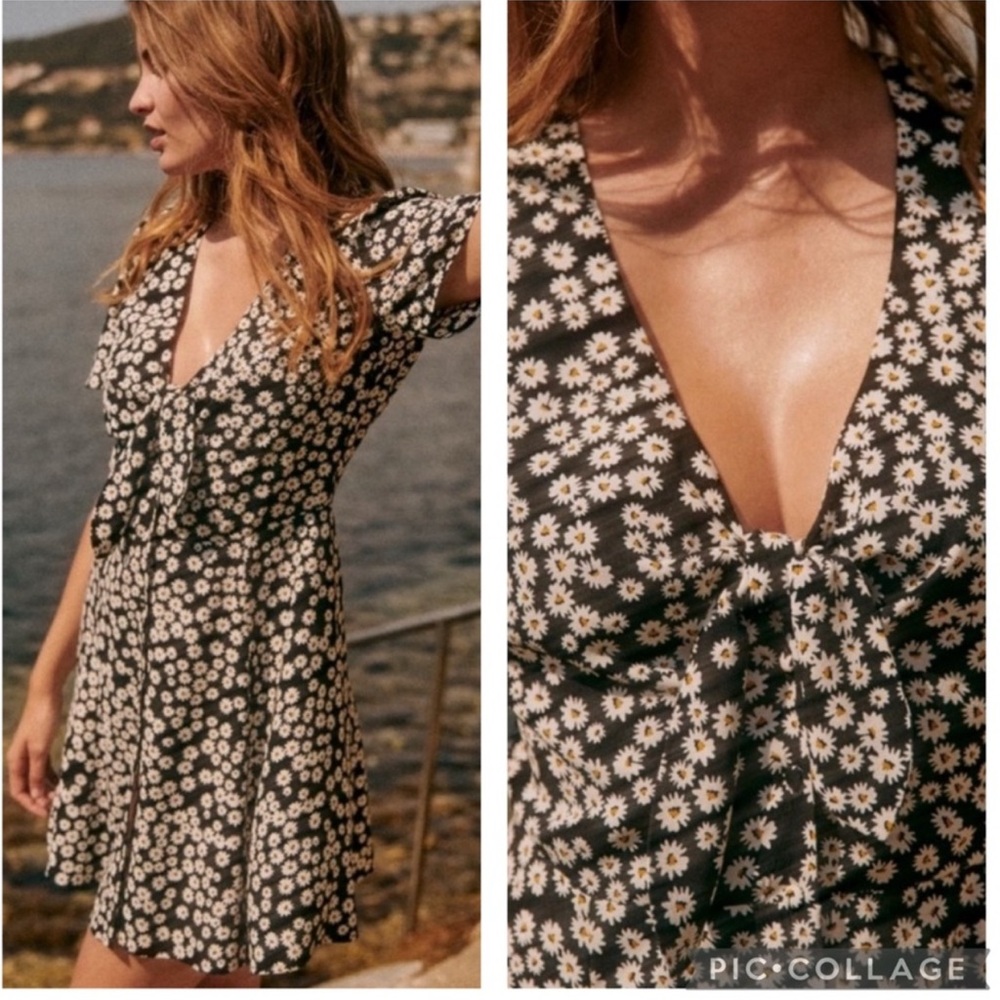 Sezane Norabel Mini Dress in Daisy Print Sz 42/10